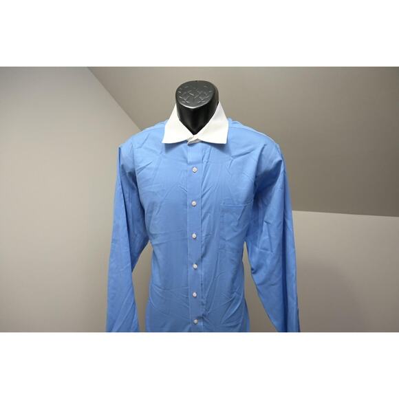 Donald Trump Dress Shirt Regular Fit Blue French Cuff Mens Size 16.5 34/35 Large - Picture 3 of 12